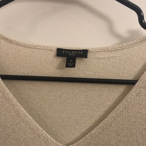Beige and gold sparkly shirt from Talbots, size P never worn - Picture 2 of 3